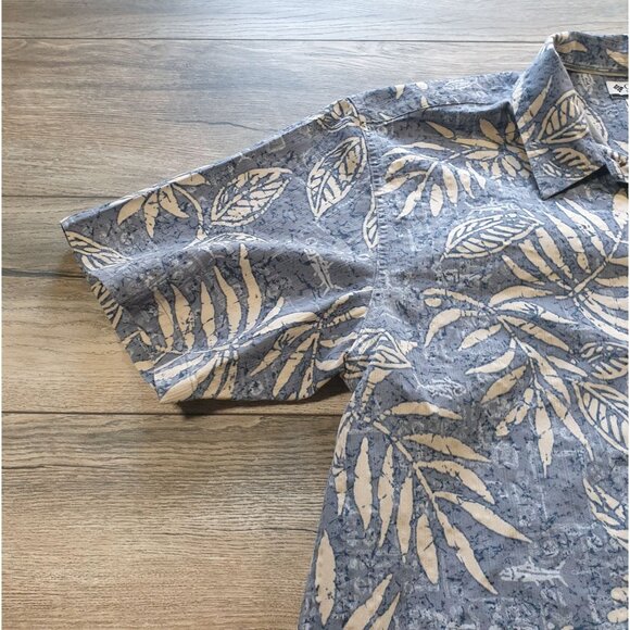 Columbia Men XL Short Sleeve Blue Hawaiian Print Button Shirt Vacation Casual - Picture 2 of 7